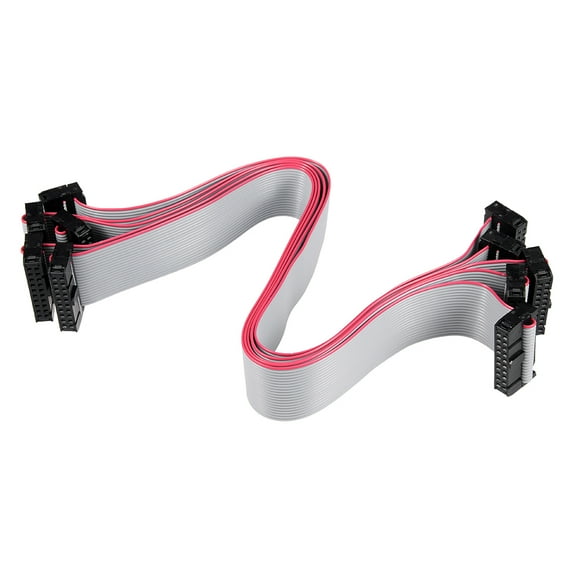 IDC 20 Pins Connector Flat Ribbon Cable Female Connector 30cm 2.54mm Pitch,5pcs