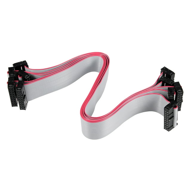 Unique Bargains IDC 20 Pins Connector Flat Ribbon Cable Female Connector 30cm 2.54mm Pitch,5pcs
