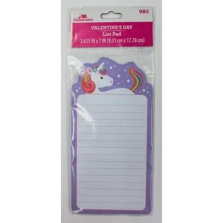 Way to Celebrate Val List Pad Unicorn