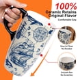 thumbnail image 6 of Topadorn Retro Nautical Navigation Ceramic Travel Mug, 17oz, Blue Vintage Map Print with Leakproof Lid, Gift Boxed, 6 of 12