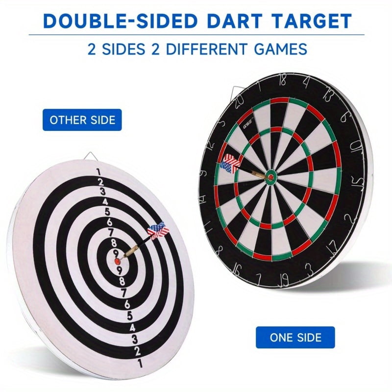 18'' Professional Sisal/Bristle Dartboard Set - Regulation Size Steel Tip Dartboard with 6 Steel Darts | High-Density Brazilian Hemp for Training & Competition | Christmas Gift & Game Night Essential