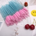 thumbnail image 3 of 100pcs Disposable Mascara Brushes with Container, Mascara Wands Makeup Brushes Applicators Kits for Eyelash Extensions and Eyebrow Brush (Crystal Blue-Pink), 3 of 5