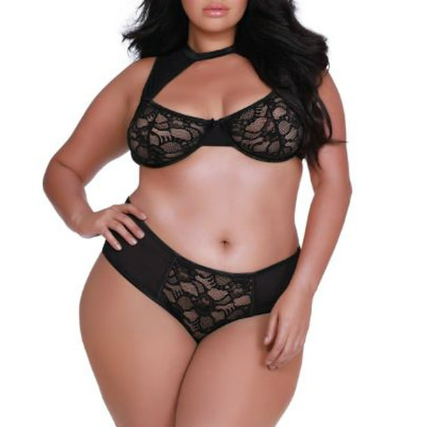 Ansøgning fangst enhed Dreamgirl Womens Plus Size Bra & Panty Set Style-11717X - Walmart.com