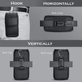 thumbnail image 6 of Bomea Holster for iPhone 16, 16e, 16 Pro, 15, 14, 13, 12, 11, Xs, X, XR, Rugged Nylon Cell Phone Belt Holder Case with Clip for Men, Pouch Cover Fits Phone with Case on, 6 of 6