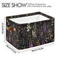 thumbnail image 4 of Yayeee Canvas Storage Basket with Handles for Shelves Fabric Bins Closet Organizer, Purple Floral Pattern, 4 of 8