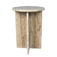 thumbnail image 6 of JONATHAN Y Javier 17.75" Contemporary Natural Marble Handmade X-Shaped End Table, Travertine, MTB1103C, 6 of 6
