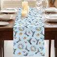thumbnail image 3 of Table Runners 90 Inches Long Dress Scarves, Blue Hummingbird Farmhouse Coffee/Dining/Kitchen Table Runner for Living Room, Spring Watercolor Flowers Leaf Plant 13x90 Inch, 3 of 9