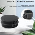 thumbnail image 4 of 40PCS 5/8 In/16 mm Plastic Plug for Round Hole, Snap in Locking Flush Type Panel Plugs Door Screw Hole Fastener Covers for Kitchen Cabinet Furniture Electric Boxes Tube Pipe Choke Plug 16mm (5/8"), 4 of 8