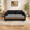 thumbnail image 5 of Aiho 75" L Loveseat Sofa, Comfy Corduroy Fluffy Couch with Deep Seat with Double Layer Cushions for Living Room, Apartment, Bedroom, Bedroom - Black, 5 of 6