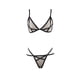 thumbnail image 1 of VISgogo - Conjunto de dos piezas de lencería para mujer, sujetador de vendaje de hilo de malla de color sólido a la moda y bragas de cintura baja VISgogo moda, 1 of 2