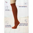 thumbnail image 2 of HUGH UGOLI Women's Bamboo Knee High Socks | Comfort Seam Long Dress Socks, Soft & Lightweight | 4 Pairs, Bombay Brown, Shoe Size: 8-11, 2 of 5