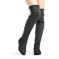 thumbnail image 5 of Women Over The Knee Riding Boots High Shaft Low Block Heel Equestrian Style Tall Boots Comfortable for All Day Wear, 5 of 6