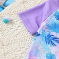 thumbnail image 4 of lnmuld Girls Floral Swimsuit Set Short Sleeve Cartoon 2-Piece Bathing Suit Toddler Kids Beach Pool Summer Swimwear Size:5-6 Years, 4 of 5