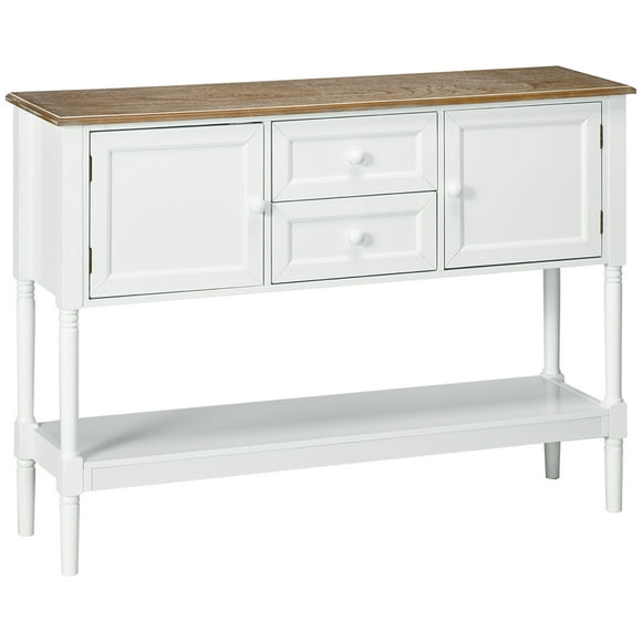 HOMCOM Console Table with 2 Drawers and Cabinets Retro Sofa Table