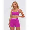thumbnail image 5 of IBTOM CASTLE Layered Workout Sets for Women 2 Piece Polka Dot Sports Bra High Waist Shorts Gym Active Yoga Pilates Outfits Hot Pink, 5 of 7