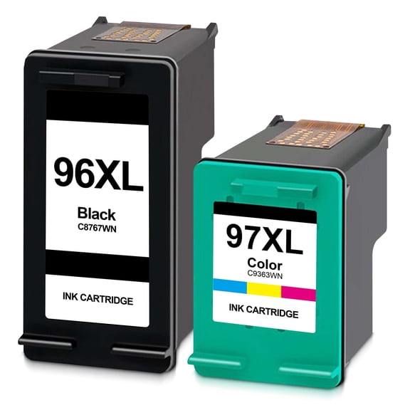 96 97 Ink Cartridge 2-Pack Replacement for 96 97Ink Cartridges for Deskjet 5740 5940 6540 6940 6840 6988 6980 Officejet 7310 7410 7210 Photosmart 8050 2610 2710 Printer 96XL Ink, C8767WN