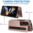 thumbnail image 4 of for Samsung Galaxy Z Fold4 Wallet Case with S Pen Holder, Double Magnetic Clasp with Kickstand Phone Case Cover with ID Card Slots for Samsung Galaxy Z Fold 4 SKB Rose Gold, 4 of 18