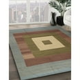thumbnail image 3 of Ahgly Company Machine Washable Indoor Round Contemporary Khaki Green Area Rugs, 5' Round, 3 of 7