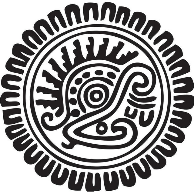 Printtoo Bois Rond Aztec Design Tampon en Caoutchouc Scrap-booking Artisanat Textile-4 Pouces