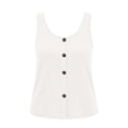 thumbnail image 3 of StSilkitty Womens Sleeveless Tank Tops Solid Color Crewneck Button down Shirts Summer Lightweight Soft Blouses, 3 of 8