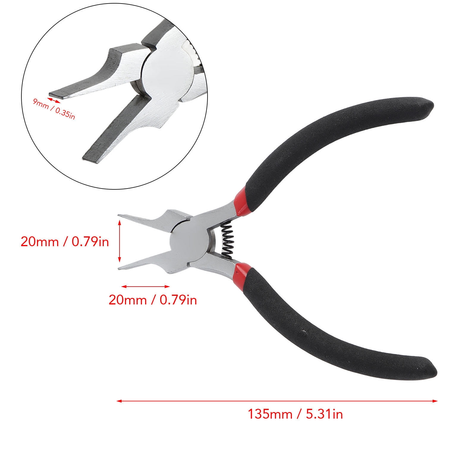Yajisi 5‑Inch Wide Flat‑Nose Pliers – Thin Ni‑Iron Alloy, Ergonomic PVC Handles, Slick Jaws for Jewelry & Wire Bending