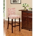 thumbnail image 3 of Linon Morocco Full Back Wood Bar Stool, 30" Seat Height, Manhattan Stain Finish with Lava Fabric, 3 of 4