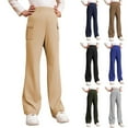 thumbnail image 2 of MUXiin Girls Khaki Pants Size 7,Girls Dress Pants Wide Leg Uniform Pants for Girls Preppy Clothes, 2 of 9