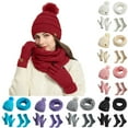 thumbnail image 2 of scarf and gloves set for womenWinter Women's Woolen Hat Bib Gloves And Socks 4 Piece Set, 2 of 4