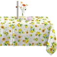 thumbnail image 1 of Lemon & Sunflower Tablecloth for Spring Summer, 60 x 84 Table Cloth with Umbrella Hole and Zipper, Perfect for Kitchen Dining Room Picnic Party Banquet, Outdoor Indoor Use, 1 of 5