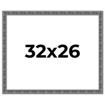32x26 Frame Silver Black Rustic Sonoma Solid Wood Picture Frame | 1.5 Inch Moulding Width |