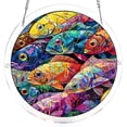 thumbnail image 2 of Acrylic Suncatcher Puzzle, Colorful Vintage Fish Stained Glass Window Hanging Panel, 8 Inch Home Decor, Ideal Mother's Day & Birthday Gifts for Mom, Grandma, Women & Wife, 2 of 9
