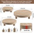 thumbnail image 4 of 3 Pcs Wood Plant Stand Indoor Outdoor, Round Wood Riser for Decor 6/8/10" Wooden Stool Display Stand Flower Pot Holder Small Planter Tray Modern Potter Decorative for Desktop Counter Room, 4 of 7