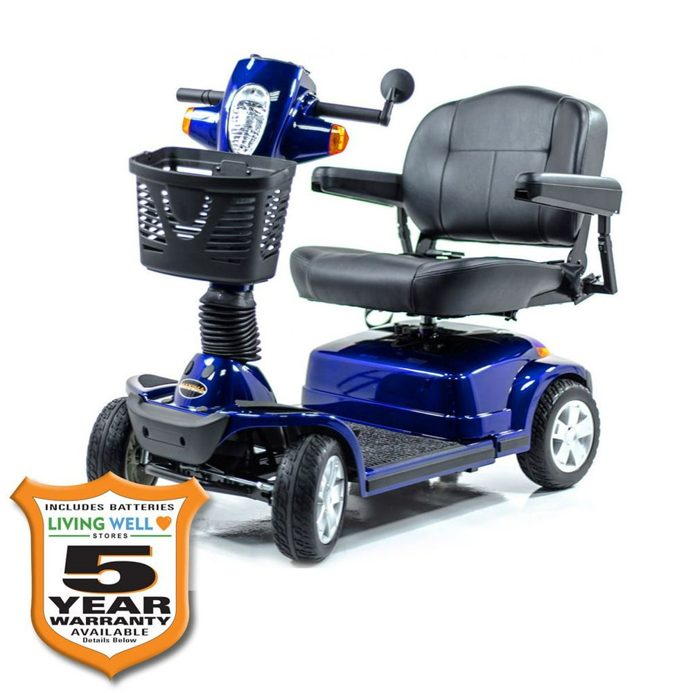 Pride Mobility Maxima 4 Wheel Scooter Blue 500 Lbs Weight Capacity With Available Extended 7672