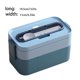 thumbnail image 4 of Yuarrent Fiambrera de doble capa para alimentos frescos, contenedor de almacenamiento Bento ABS, cajas de horno microondas de silicona para trabajo Cocina y Comedor Azul Yuarrent HA067352-02, 4 of 6