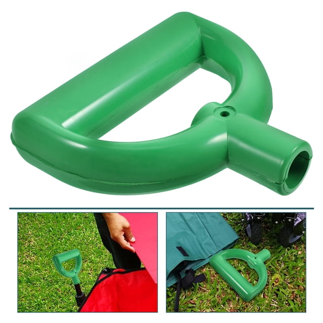 HOOWIFFY Poignée de Poussée Réglable en Plastique Vert pour Chariot de Camping avec Poignée Ergonomique