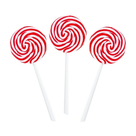 Jumbo Red & White Swirl Lollipops Edibles Party Supplies 6 Pieces