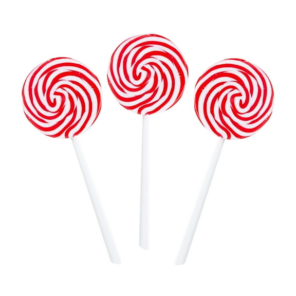 Jumbo Red & White Swirl Lollipops, Edibles, Party Supplies, 6 Pieces