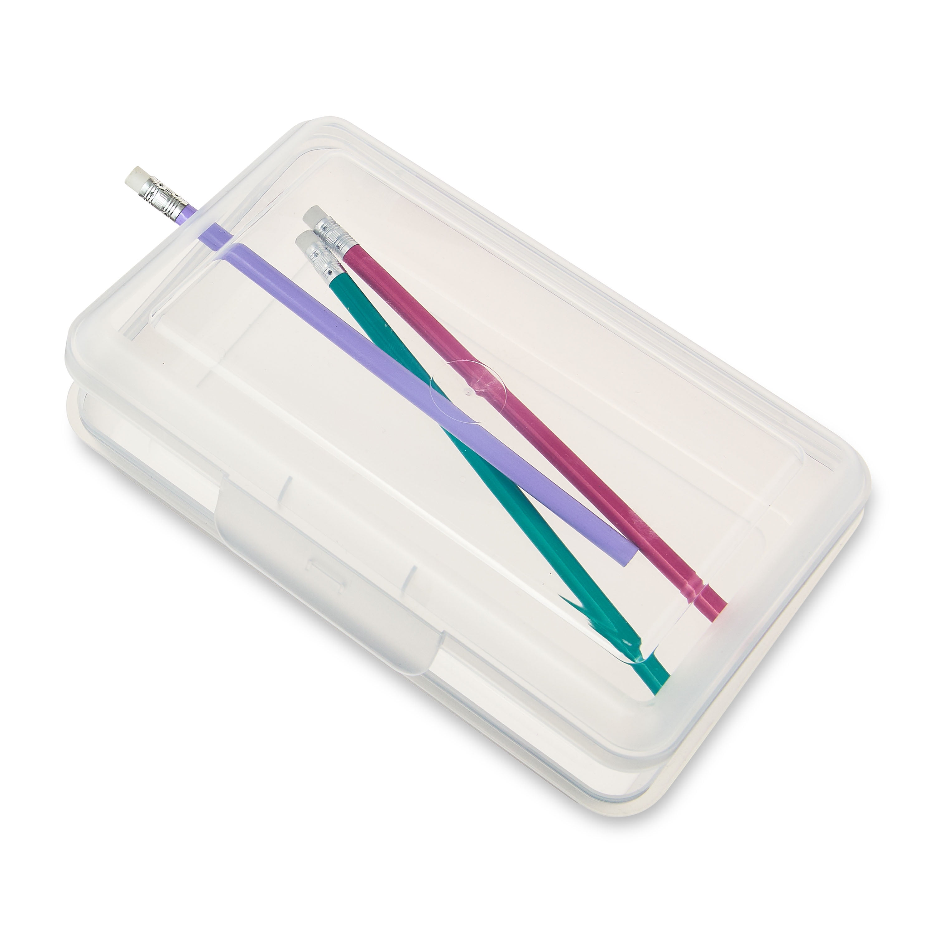 Pen+Gear Lightweight Plastic Pencil Box with Snap-on Lid, Clear, 1-Pack