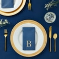 thumbnail image 2 of Sparkle and Bash Monogrammed Paper Napkins - Gold Foil Initial Letter B - For Wedding & Engagement Party - Disposable Navy & Gold Cocktail Napkins - 100 Pack, 3-Ply - 4.3 x 7.75 in, 2 of 3