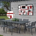 thumbnail image 6 of Outdoor TV Cover 68x42x4.5in, Geometric Red Grey Black Square Weatherproof TV Screen Protector with Zipper, Abstract Art Outside Television Cover Fits Up to 70-75", 6 of 9