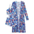 thumbnail image 3 of Conjunto de bikini para mujer Trajes de baño sexy de 3 piezas con cubierta de manga larga (Azul XL) FLhrweasw Para estrenar, 3 of 9