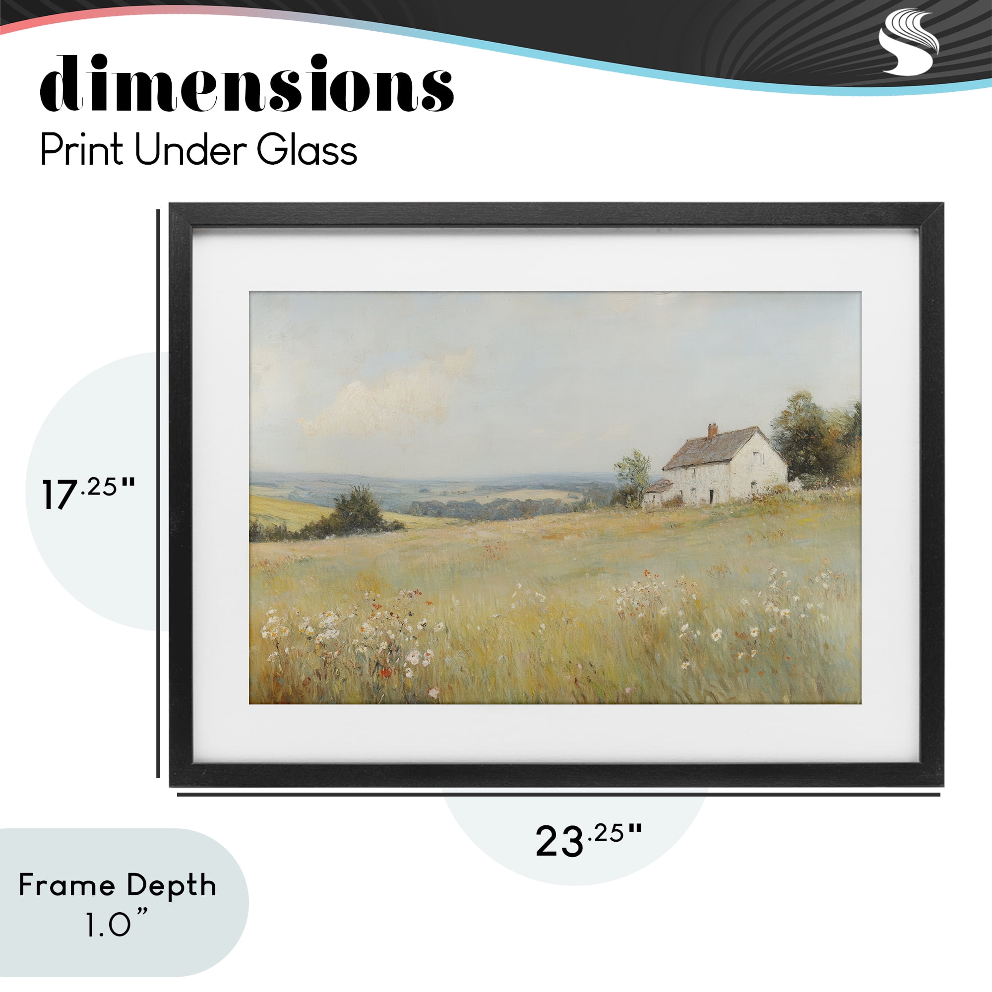Stupell Industries Little House In The Prairie Black Framed Print Under Glass, design by Petal Prints Design