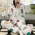 thumbnail image 1 of Sanrio Hello Kitty Kuromi Cinnamoroll Coral Fleece Pajamas Winter Plus Velvet Thicken Wearable Tracksuit Suit Girlfriend Gift, 1 of 5