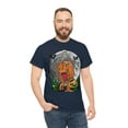 thumbnail image 3 of Skeleton riding T-Rex Dinosaur Full Moon T-Shirt, 3 of 4