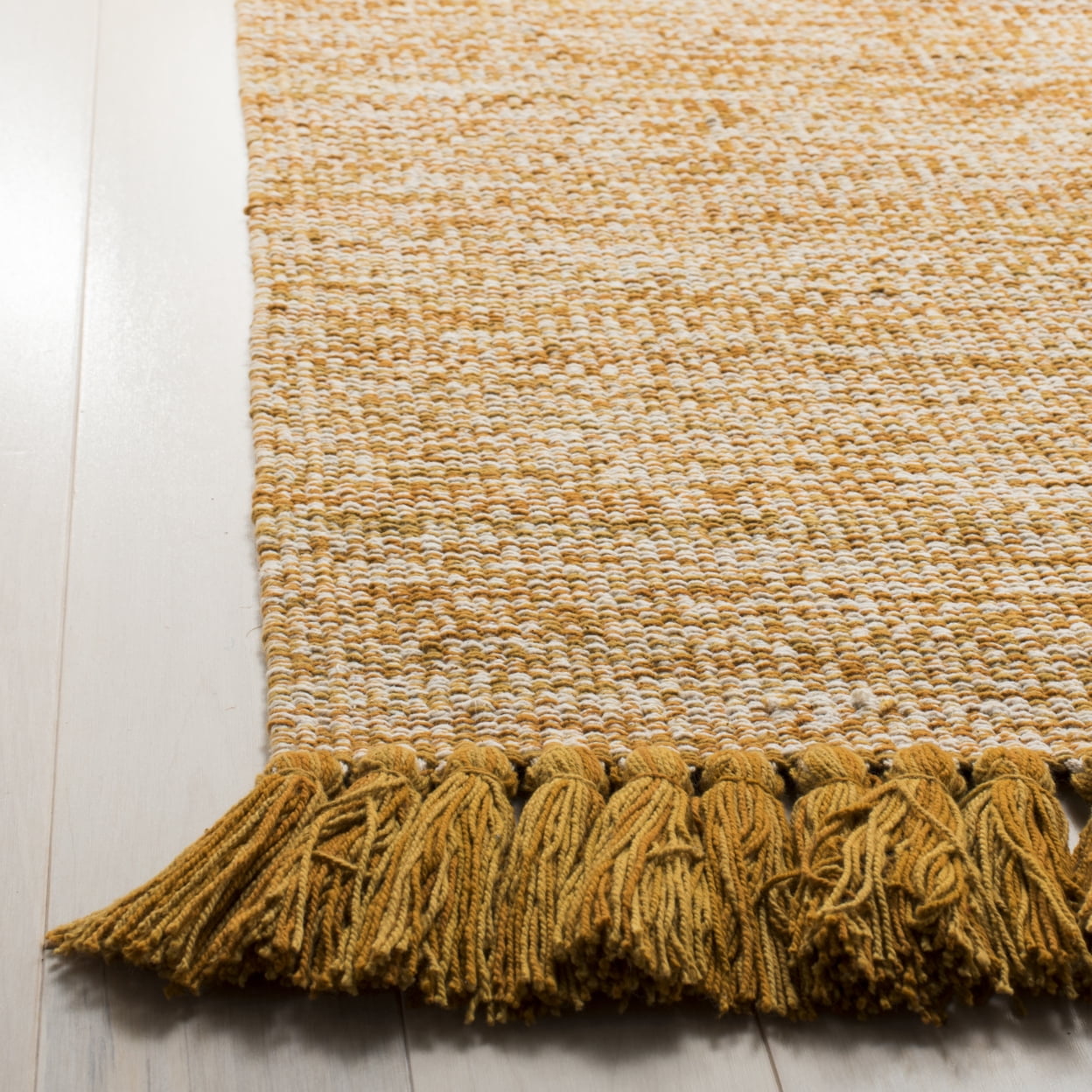 SAFAVIEH Montauk Justin Solid Braided Cotton Area Rug, Gold, 8' x 10'