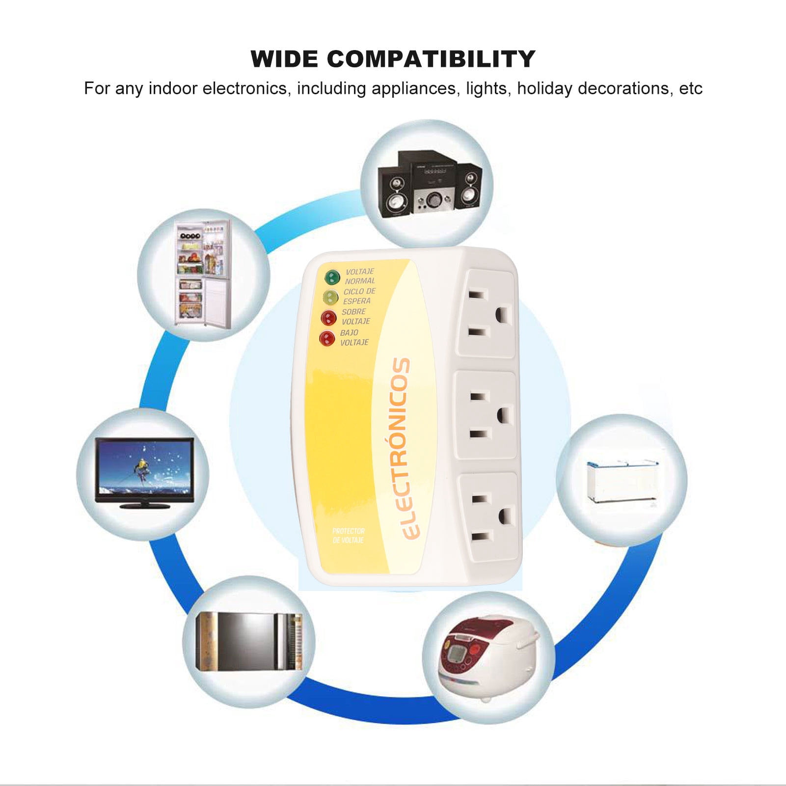 BIMZUC 3 Outlet Power Strip Surge Protector, 110V 1440W Overload Voltage Protector for Home Appliance