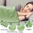 thumbnail image 3 of 12 Pcs Fleece Throw Blankets Bulk 50 x 60 in Outdoor Wedding Guest Gifts Soft Lightweight Sleepover Party Lap Blankets Pet Sofa Couch Home Office Donation Homeless (White/Green), 3 of 12