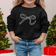 thumbnail image 2 of XEGLSBU Hoodies for Girls 14-16 Size Girls' Long Sleeved Hoodie With Bow Crew Neck Black Size 11-12Years, 2 of 4