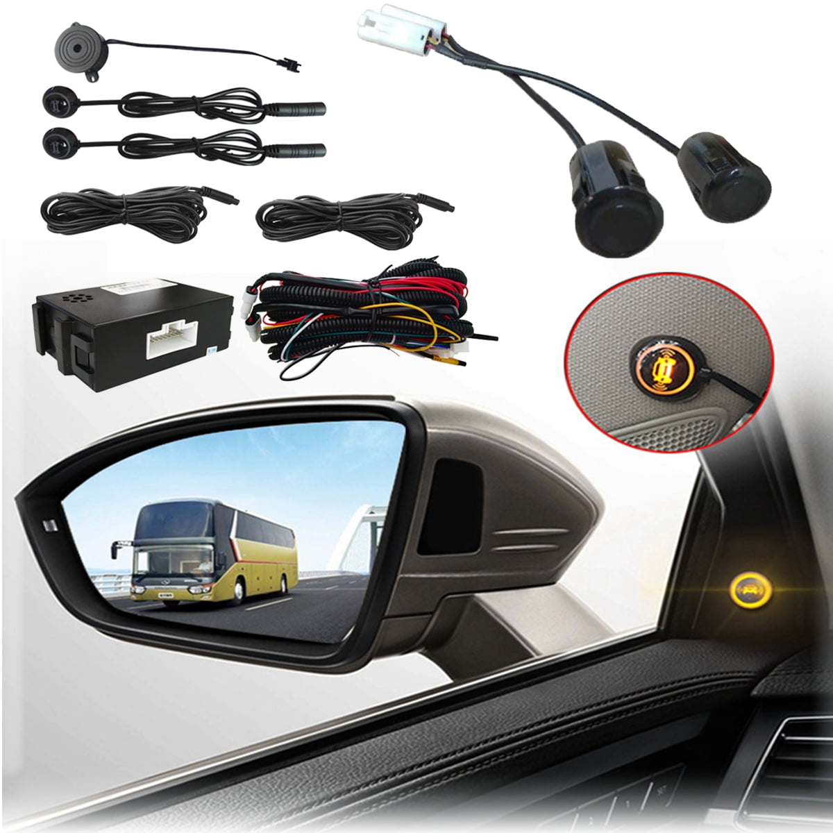 Top-Max 12V Car Blind Spot Sensor Kit Radar Distance Detection Warning ...