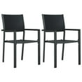 thumbnail image 1 of vidaXL Garden Chairs 2 pcs Black Plastic Rattan Look, 1 of 5